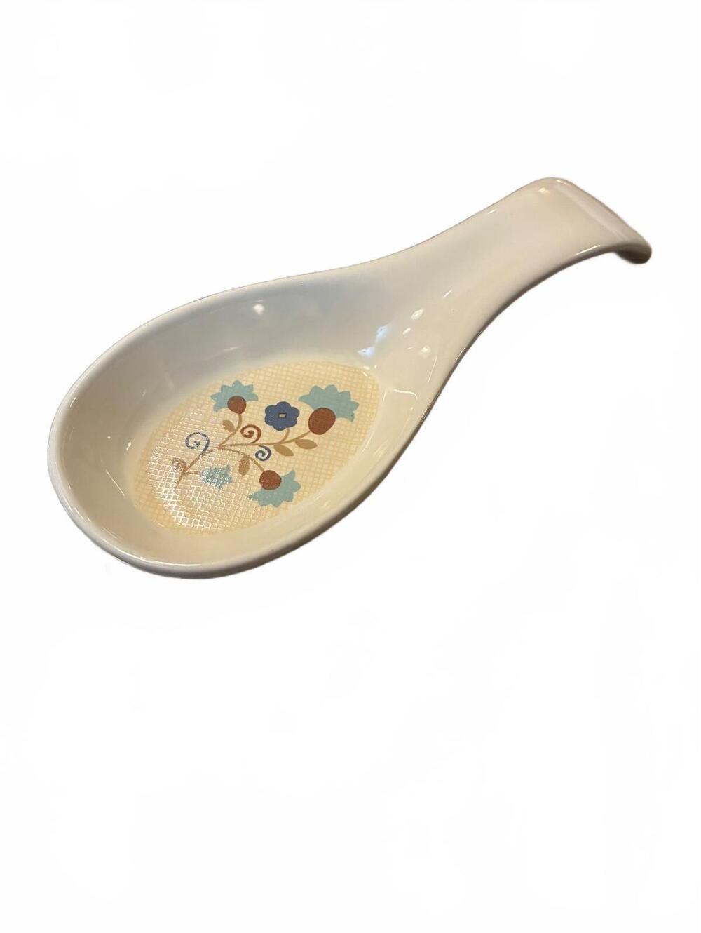 Enesco Country Basket ceramic spoon rest